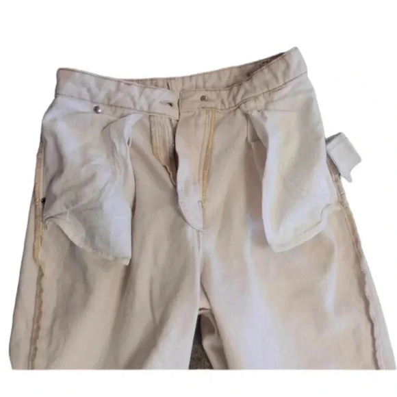 MNG Cream Wide Leg Balloon Fit High Rise Jeans Size  26 - Picture 4 of 8